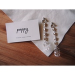 silver heart × clear beads earring  シルバーハート×クリアビーズイヤリング