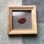スイカの刺繍ミニ額