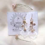 ♡新作♡ 薔薇とレースのヴィンテージピアス ( ゴールド ・k16gpフックピアス or ネジバネ式イヤリング )
