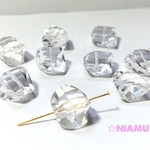 【天然石タンブル】大粒クリスタル　多面カット　1個入り　ハンドメイド素材