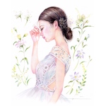ポストカード42ナチュラルな雰囲気の花嫁さん