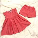 120 肩ふりふりワンピース レッド