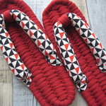 布ぞうり：red24.5cm/風車　black&red
