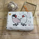 文鳥のスクエアポーチ(宇宙)