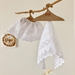 専用♡フラワーレースのホワイトボンネット＆スタイセット◯コットン