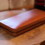 2点付　長財布 キャメル＋黒 本革財布