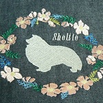 ビッグフラワーサークル刺繍　ピンク　反対側ポッケに、お名前入れちゃおう！　セーブルっ子だよ♪