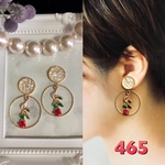 1点のみNo.465☆大人氷片と薔薇リングピアスorイヤリング