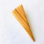 【木製】木目が色鮮やかなシンプルなヘアクリップ　Lサイズ（オリーブの木）