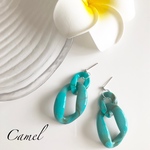 アクリルチェーンピアス/ターコイズ（イヤリング）