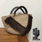 麻バッグ★V字フリンジ  ★SALE★
