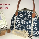 《gu～様オーダー品》がま口3WAYトートバッグ♡北欧花柄♡ショルダー付き