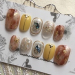 再販♡イエロー×ニュアンスネイルチップ