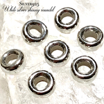 【◆純銀silver925◆】ホワイトシルバー シャイニーロンデル【美しい輝き✧】約3.5×1.8mm ⭐️６個セット⭐️