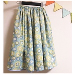 green flower skirt