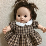 受注販売ちぃさな茶色チェックワンピース
