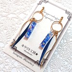 花氷とフェザーのピアス（金具変更可）