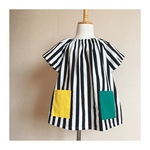 再販×2＊太ストライプ×カラフル スモック