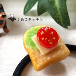 ベビー＆キッズ用 トマトトースト　ヘアゴム　ミニチュアパン