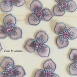 【再販！】 4pcs・刺繍レースフラワー・グラデーションパープル a-51
