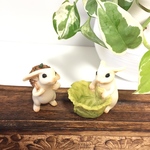 2点セット⭐︎残りわずか⭐️うさぎ 置物 ウサギ フィギュア ガーデニンググッズ ミニチュアマスコット