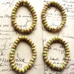 【1連30コセット】JIRI＊IVANA czechbeads#チェコビーズ  rondels 5×3㎜ luster khaki picasso