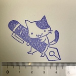 消しゴムはんこ☆万年筆ねこ