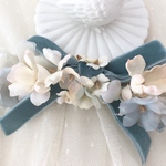 sale**ブルーのリボンのお花バレッタ