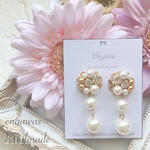 ＊パールビーズとゴールドビーズの花嫁ビジュー ピアス＊