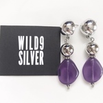 purple ビーズ ピアス