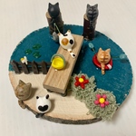 初夏の湖はねこだらけ