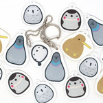 記名ができるアクリルキーホルダー（なめらかフレンズ野鳥）