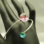 Spiral Bijou Bangle L Blue&Red Color