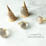 再販3❇️brown gray moon stone free foam gold ring💍