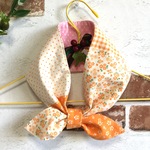値下げsale❣️ネッククーラー🎐パッチ風小花とドット(オレンジ)大人から子供まで
