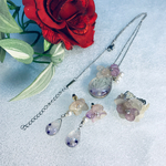 紫陽花†アクセサリー†ネックレス＋ピアス＋指輪セット†レジン