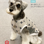 🆒【 SS～2L】水に濡らしてひんやり！冷え冷えクール タンクトップ  小型犬・中型犬（犬服）【北欧柄・エクリュ×グレー】