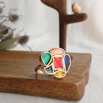 【再販】カラフルなエナメル  ボタン リング💍