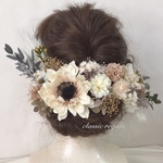 【再販】anemone ivory natural ヘッドドレス ウエディング 成人式 髪飾り
