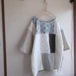 刺繡パッチワークリネンシンプルプルオーバー