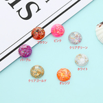 【g1012-5】金箔入りデコパーツ　丸　48個入り　クリアゴールド