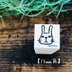 【ゆるうさの顔だけ15mm角】デザインはんこ15x15mm_R352