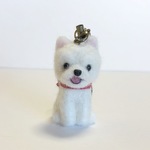 羊毛フェルト ストラップ  キーホルダー ウェスティ