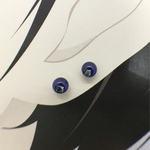 【3093】ぐんじょう水色石　小さいステンレスピアス 