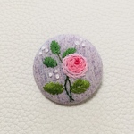 刺繍ブローチ バラ