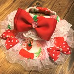 犬・猫の首輪　24～27　cocochanバンダナチョーカー　いちご・白・姫