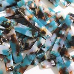 アクリルパーツ　バー　トップホール　マーブル　チョコミント　8個