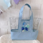 ゆめかわ♡ビニールバッグプールバッグ♡お花ブルードット