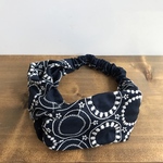 サークル刺繍 (ネイビー)  ヘアバンド