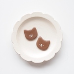 ねこのクッキーブローチ（チョコ）
